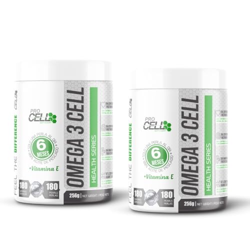 Omega 3 capsulas Aceite de Pescado Puro Omega 3-1000mg por Perla - Con Ácidos Grasos EPA y DHA - Suplemento Natural para Salud Cardiovascular - Omega 3 Fish Oil Pack x2Uds 180 Perlas