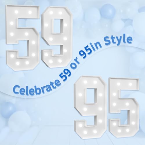 Image of imprsv Marquee Numbers Large 59th-Birthday Decorations: 4ft Light Up Number