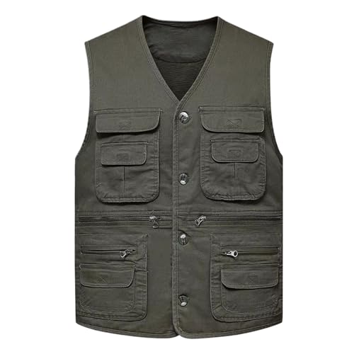 Gilet de pêche multi-poches homme coton robuste pour voyage