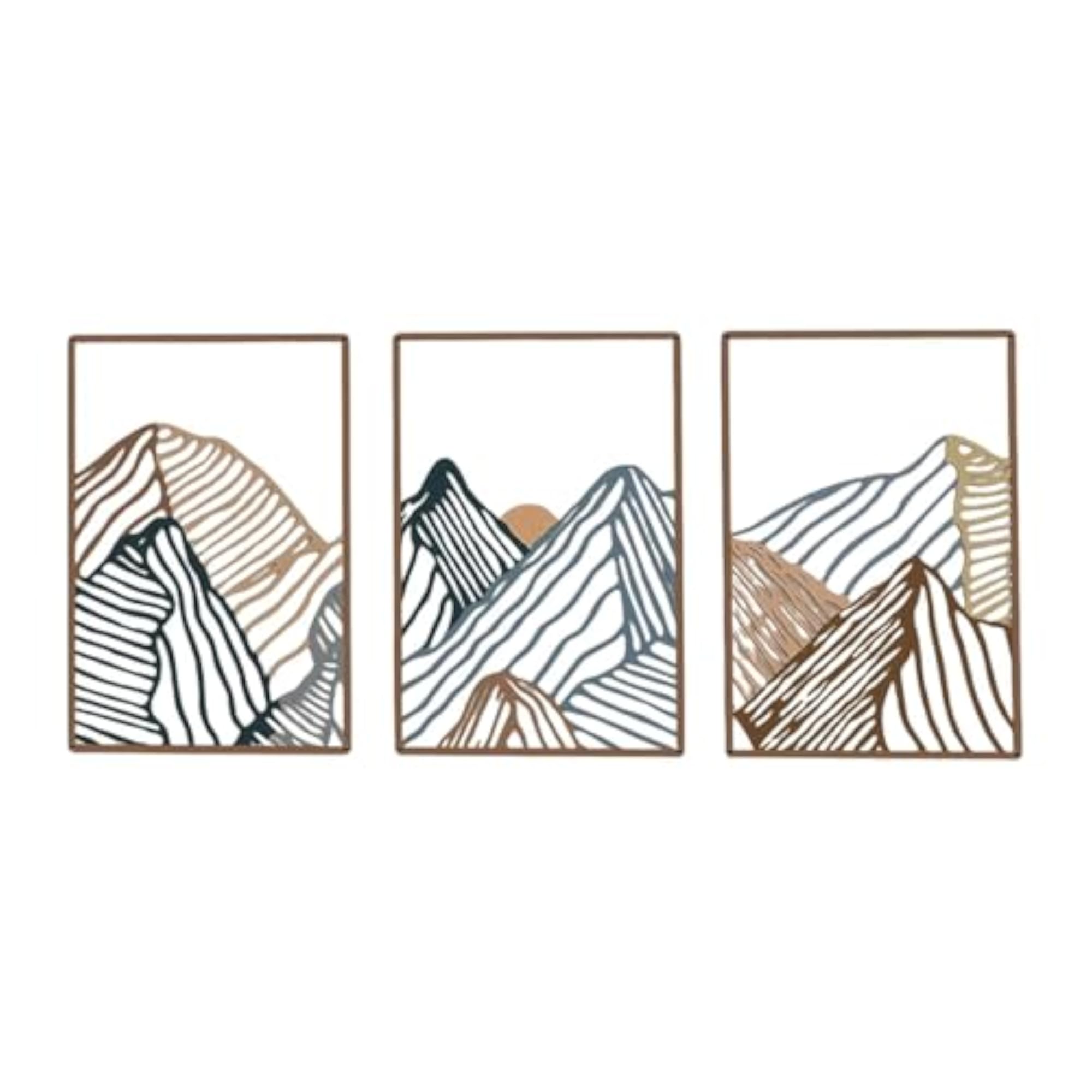 3Pcs Mountain Metal Wall Art Decorative Painting for Indoor Spaces