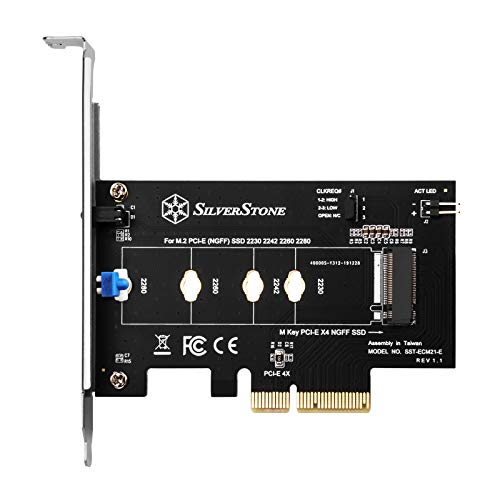 SilverStone Technology ECM21-E Screwless Design M.2 PCIe/NVMe SSD to PCIe x4 Adapter Card