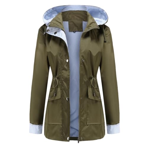 Dninmim Jackets for Women Women Hooded Hiking Jacket Outdoor Jackets Long Sleeve Zipper Coat Outwear