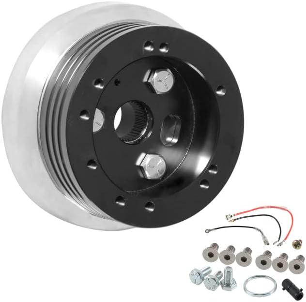 Adaptador de cubo para volante com 5 e 6 furos Htostar Racing, conexão curta em alumínio usinado preto