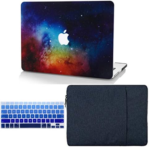 KECC Laptop Case for MacBook Pro 13" (2020/2019/2018/2017/2016, with/Without Touch Bar) w/Keyboard Cover + Sleeve Plastic Hard Shell Case A2159/A1989/A1706/A1708 3 in 1 Bundle (Night Dream)