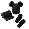 puseky 3 Stks Baby Muts Sjaal en Handschoenen Set Gebreide Warme Muts Pompom Hoed Halswarmer Wanten Voor 0-3Y Jongens…