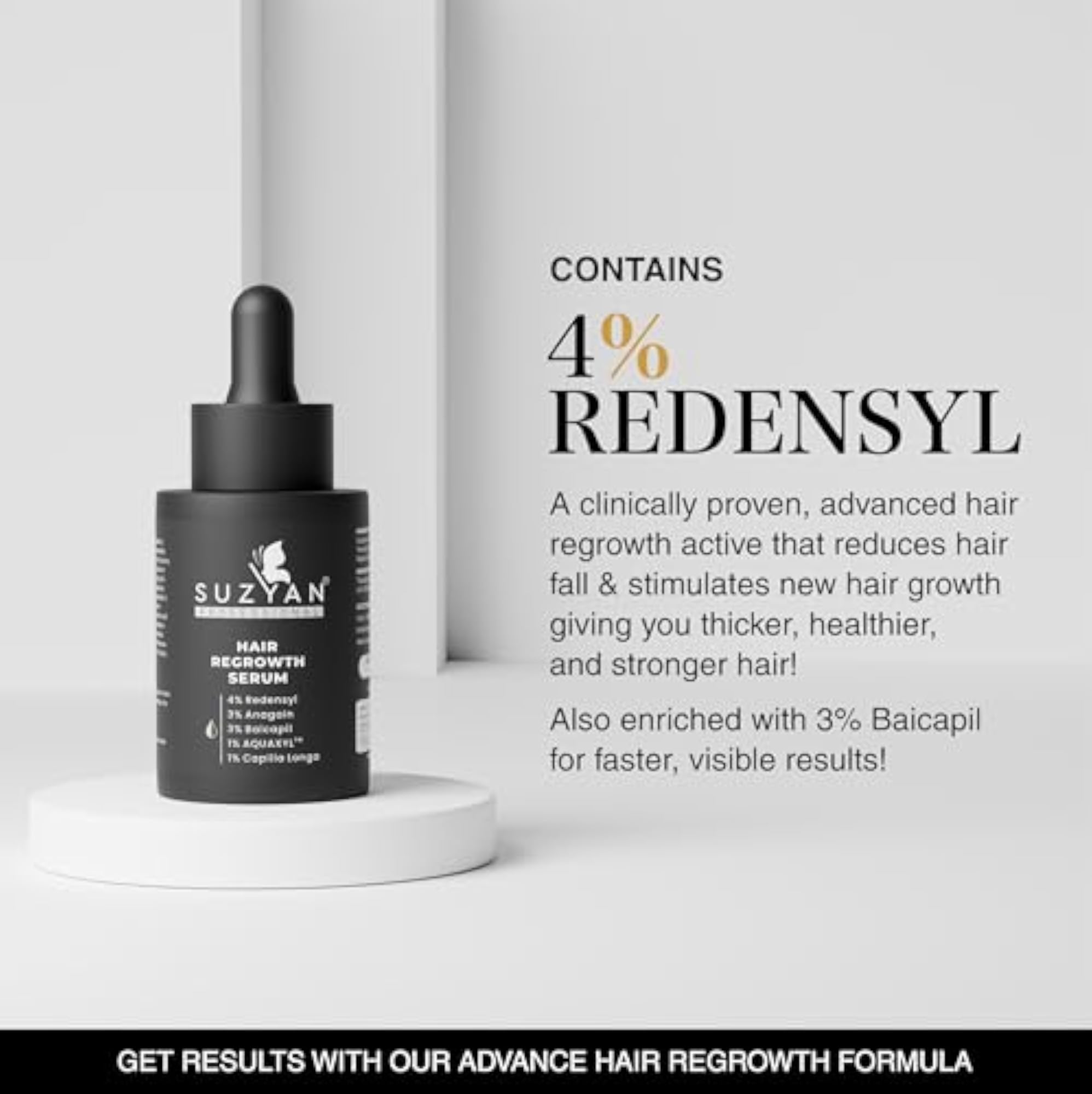 Hair Regrowth Serum with Redensyl & Anagain, 30ml