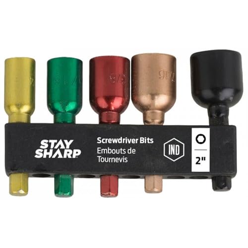 EAB Tool 96052 Stay Sharp Asst Nutsetters 5-Piece Bit Clip