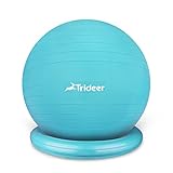 Trideer Ball Chair – Exercise Stability Yoga Ball with Base for Home and Office Desk, Ball Seat, Flexible Seating with Ring & Pump, Improves Balance, Back Pain, Core Strength & Posture（Ball with Ring