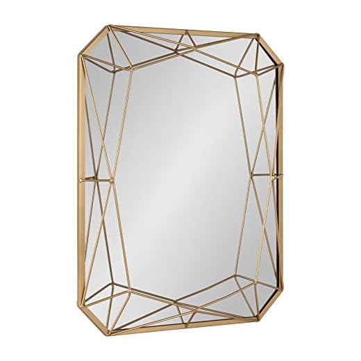 Kate and Laurel Keyleigh Modern Glam Geometric Shaped Metal Accent Wall Mirror, Gold