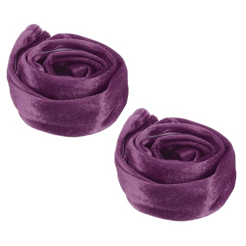 PATIKIL 2.6ft Chandelier Chain Cord Cover, 2 Pcs Velvet Cloth Fabric Chain Sleeve Decorative Cord Covers for Chandelier Wires Swing Cable, Hook and Loop Fastener Style, Purple