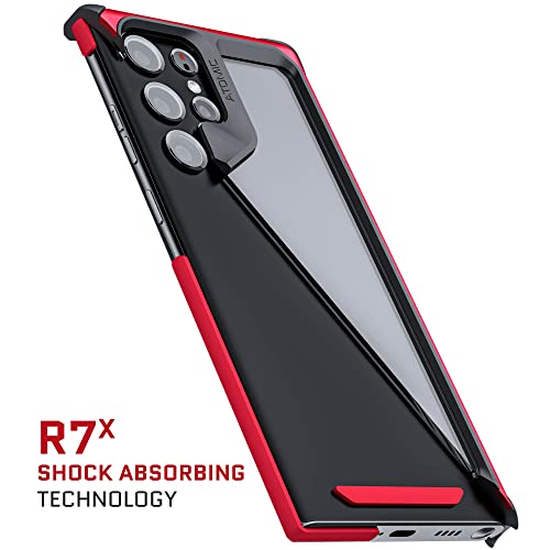 Ghostek Atomic Slim Samsung S22 Plus Case With Clear Back And Strong Aluminum Bumper Heavy Duty Military Grade Shockproof Lightweight Metal Phone Covers Designed For 2022 Galaxy S22+ 5G (6.6 In) (Red) #TOP3
