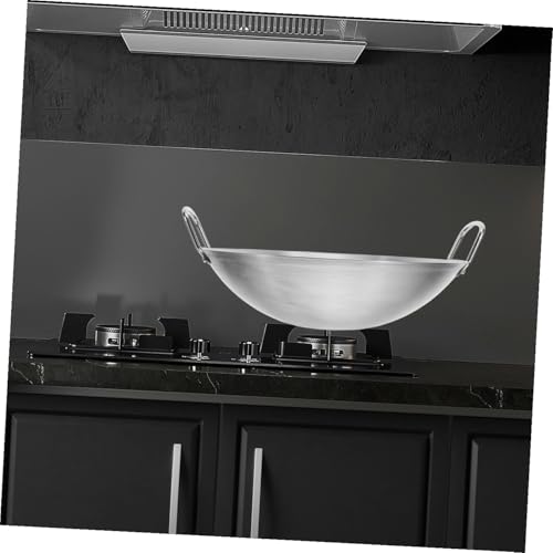 Wok de acero inoxidable con doble mango fondo redondo miniatura 5