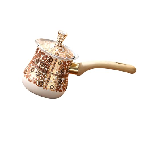 Greabuy Cafetera de grado profesional con mango ergonómico de madera, ideal para preparar y calentar sopa, mantequilla, ollas con mango de madera