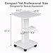 Esthetician Machine Stand with Wheels, 220 lbs Capacity Beauty Salon Rolling Trolley Cart with 2 Locking Casters, Iron Spa Equipment Cart for Facial & RF Devices, White