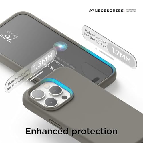 Image of Liquid Silicone Case Compatible for iPhone 15 Pro Gray | Slim Back Cover | Soft Touch Bumper | Shockproof Drop Protection | Microfiber Cloth Inside | Sleek Solid Design