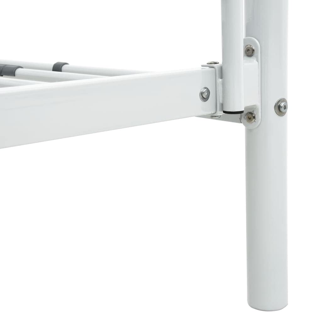 vidaXL Estructura de Litera Cama Doble para Niños Infantiles Soporte Dormitorio Habitación Dos Personas Marcos Bases con Escalera de Metal Blanco