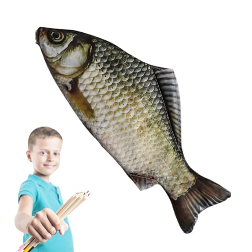 NGUMMS Bolsa de lápis de peixe | Estojo de lápis de carpa para escola | Estojo organizador fofo para escola, estojo multifuncional para adultos, crianças, meninas