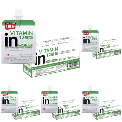 森永製菓 inゼリー マルチビタミン 180g ×6個 グレープフルーツ味 10秒チャージ 1日分のビタミン12種類 栄養機能食品(ビオチン) 朝食 防災 非常食 差し入れ 体調管理 国産 (× 5)の商品画像（Amazon）