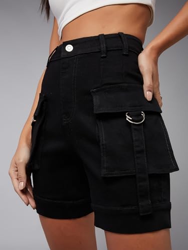 Image of Dolce Crudo Women's Regular High Rise Stretchable Denim Shorts