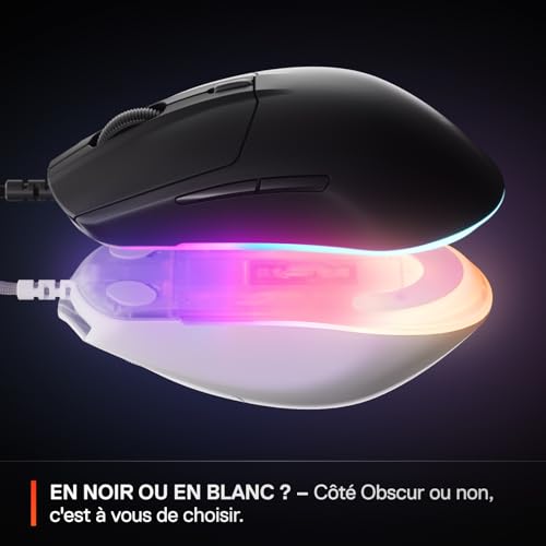 SteelSeries Rival 3 Gen 2 - Souris Gaming 8500 DPI - Capteur Optique TrueMove Core - Durabilité 60 Millions de clics - Faible Latence - Poids léger 77 g - Patins 100% PTFE - RGB - Blanc