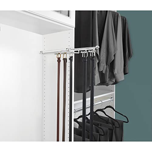 Rev-A-Shelf Cbsr-14-Cr 14 Inch Chrome Pull Out Belt And Scarf Closet Organizer With 6 Non-Slip Pvc Coated Hooks And Mounting Hardware #TOP1