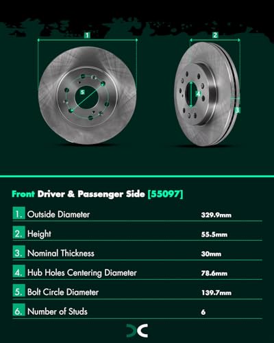 Image of SCITOO Front 12.99 inch Brake Pads and Rotors Kits Fit For Cadillac 2007 2008 2009 2010 2011 2012 2013 2014 2015 2016 2017 2018 2019,For Chevrolet 2005-2019,For GMC 2005-2019
