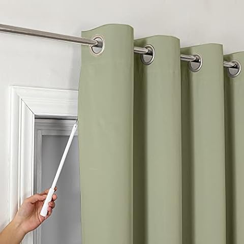 Chyhomenyc Room Divider Blackout Curtain, Sliding Door Curtains, Extra Wide Thermal Insulated Energy Noise Reduction Privacy Room Darkening Curtains for Living Room and Bedroom, 104"Wx96"L, Sage Green Cover