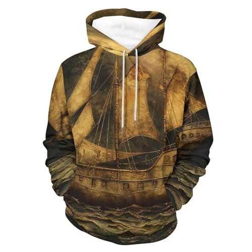 Sweat à capuche Bateau de la Lune : fini le froid avec ce hoodie doux S