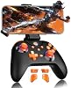Controlador inalámbrico para juegos, controlador para PC/Switch/P3/iOS/Android con 4 botones programables, gatillo Hall Effect, iluminación RGB, batería de 1000mAh, turbo, vibración dual, captura de pantalla, negro y naranja 1 mar 2026 2