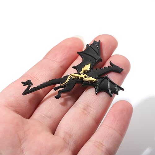 Image of Fantasy Novel Fourth Wing Metal brooch, Set of 2, Dragon Rider Pendant, Women Men Couple Backpack jacket shirt Accessories (2pcs dragon brooch)