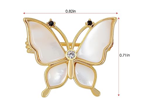 Image of Alilang Sparkling Zircon Seashell Butterfly Brooch Pin With Crystal Rhinestones For Wedding Party