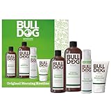 Bulldog Skincare Original Morning Routine Grooming Giftset for Men, Original Moisturiser 100ml, Shower Gel 500ml, Shampoo 300ml, Spray Deodorant 125ml
