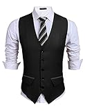 COOFANDY Men's Business Suit Vest Slim Fit Dress Vest Wedding Waistcoat