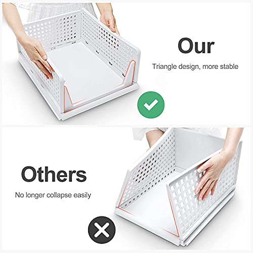 Image of TAZLYN stackable organizer for wardrobe LARGE PACK2 space organisers for cupboard organiser for wardrobe organizer for clothes organiser for wardrobe plastic organiser for wardrobe organisers storage