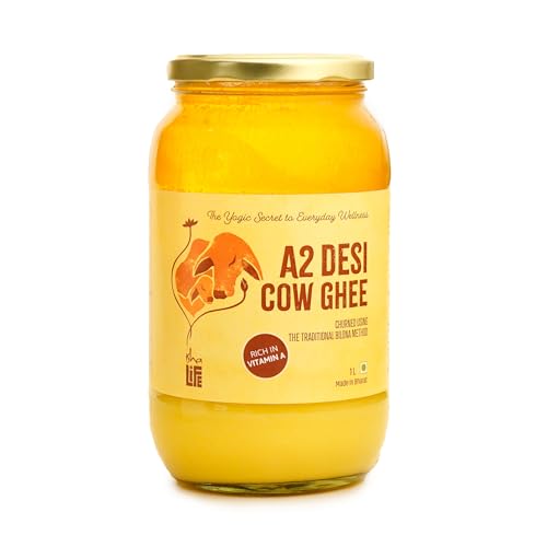 Image of Isha Life Pure A2 Desi Cow Ghee I Traditional Curd Churned I Grass-Fed & Free-Grazing Cows I Bilona Ghee | 1 Litre