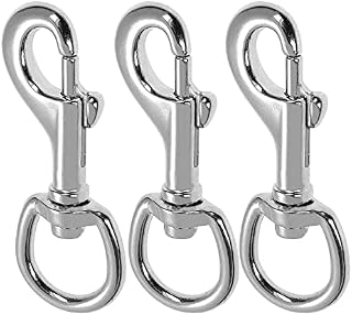 Swivel Snap Hooks, Heavy Duty Dog Lead Clip Clasp 360° Swivel Joints Trigger Clips Heavy Duty Trigger Clips, Zinc Alloy Lobster Claw Clasps for Dog Leashes Camping Keyring (3 Pcs)