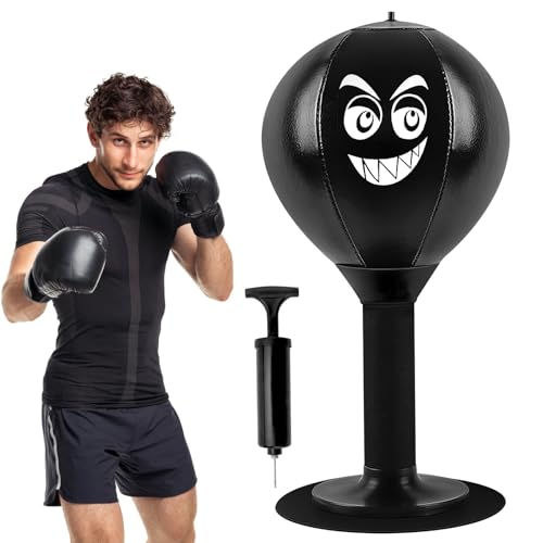 Saco de Boxeo de Escritorio Mesa de Bola de Boxeo Funpunch Rage Bag Herramienta Boxeo de Escritorio Mini Saco de Boxeo artilugios de Boxeo con Ventosa Bola Duradera para aliviar el estrés