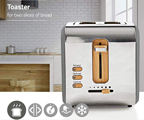 TronicXL 1,7l Glas beleuchteter Wasserkocher Edelstahl + Toaster Wasser Kocher beleuchtet mit einstellbarer Temperatur… – Bild 4