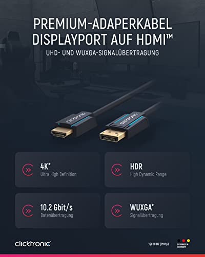 Cable DisplayPort a HDMI 4K activo de 5m Clicktronic 44926 para conectar el PC al televisor 2