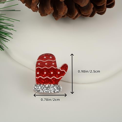 10 piezas mini clip de uñas navideñas para mujer con diseños de árbol de navidad, guantes, hombre de jengibre, muñeco de nieve y Santa Claus - accesorios de pelo para fiestas y regalos para niñas miniatura 5