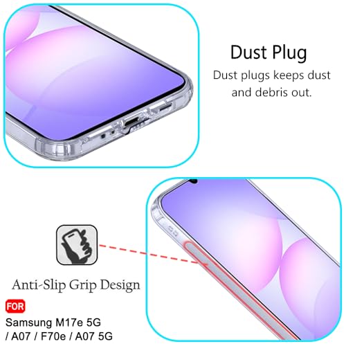 Image of TheGiftKart Back Cover Soft Case for Samsung Galaxy M17e 5G / A07 / F70e / A07 5G | Best Camera Protection | Inbuilt Dust Plugs & Anti-Slip Grip | Ultra Clear Slim Cover Case (Silicone, Transparent)