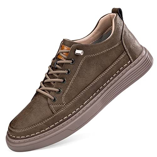 Image of CERYTHRINA Elevator Shoes for Men - Height Increasing Sneakers, 2.5 Inches Taller, Leather Casual Shoes with Height Increase Insoles