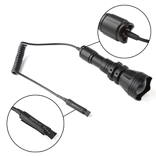 SecurityIng Body Rotatable Hunting Flashlight Red/Green/White Led 900LM Zoomable Waterproof Tactical Torch + Remote Pressure Switch + Battery - Image 6