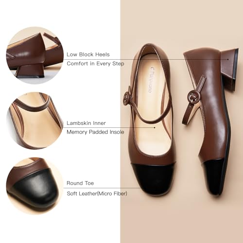 C.Paravano Mary Janes | Block Heels Pumps | Pumps Shoes Women | Low Heels | Chunky Low Heel3
