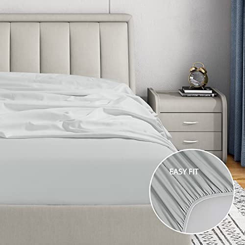Cathay Home Luxury Wrinkle and Fade Resistant Double Brushed Ultra Soft Microfiber 14-Inch Standard Pocket Single Fitted Sheet - Image 2
