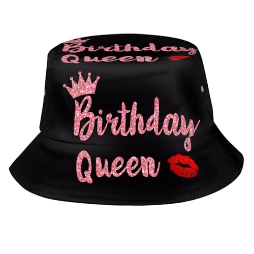 Birthday Queen Bucket Hat for Women Men Birthday Fisherman Hat Fashion Summer Travel Beach Sun Caps