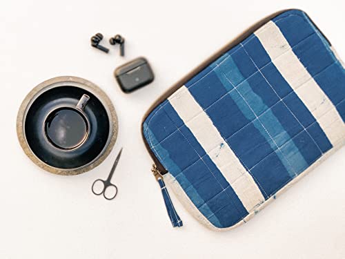 Ekatra 14 Inch Laptop Sleeve | Handmade Laptop Bag Case, Stylish Indigo Stripes Cover Pouch, Universal Fit for All Laptops, Durable & Protective Sleeve for Men & Women (B09X1NRWCT) Amazon Price History, Amazon Price Tracker