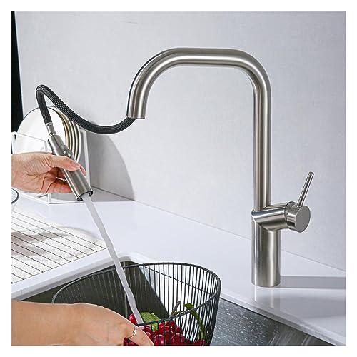 Grifo mezclador de cocina en acero inoxidable 304 con rotación de 360 grados 4