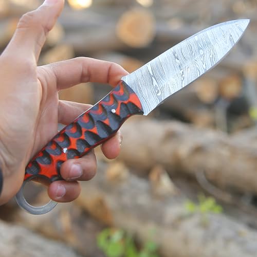 Fh Traders HUNTING KNIFE - 10 Knife Damascus Steel Edc Fixed Blade Bushcraft Knife thumb #2
