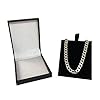 Slim Leatherette Jewellery Gift Box: Satin-lined for Necklace/Pendant (Economical to post) (Black) #3